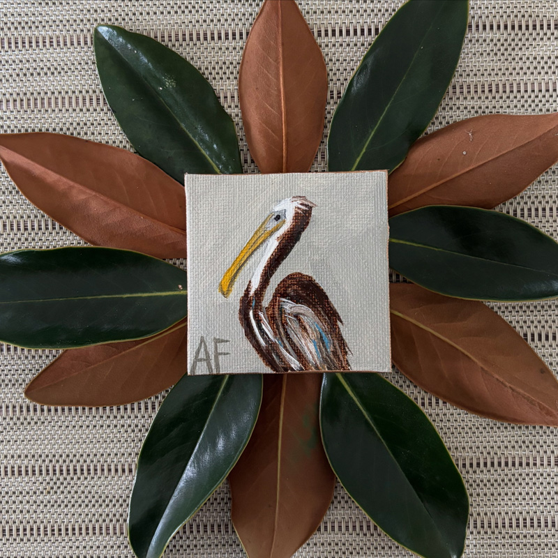 Brown Pelican Square Ornaments