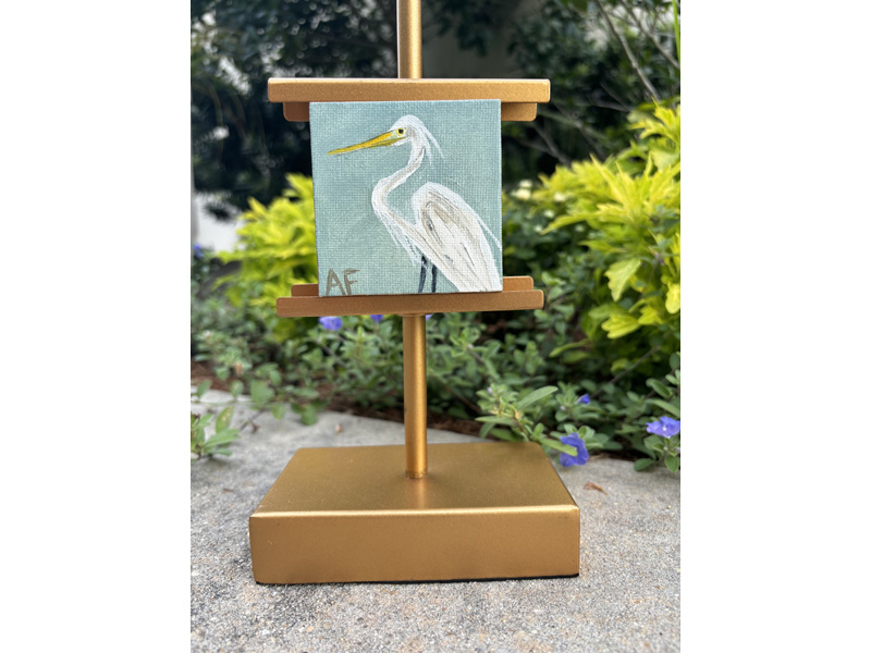 White Heron Square Ornaments