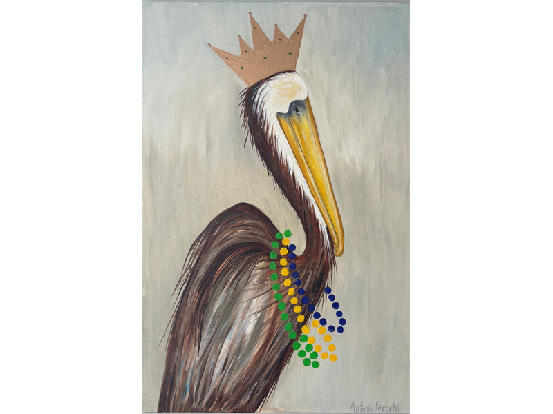 Mardi Gras Brown Pelican