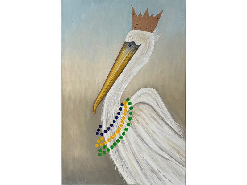 Mardi Gras White Pelican